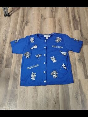 Ladies Large Rare Vintage UK Kentucky Wildcats Button-Front Shirt